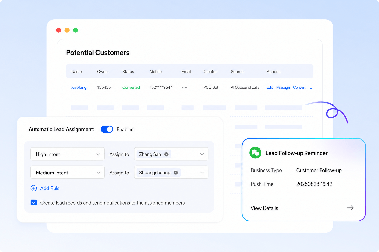 Intelligent Outbound System - Sales Lead Notification, Intelligent Lead Allocation