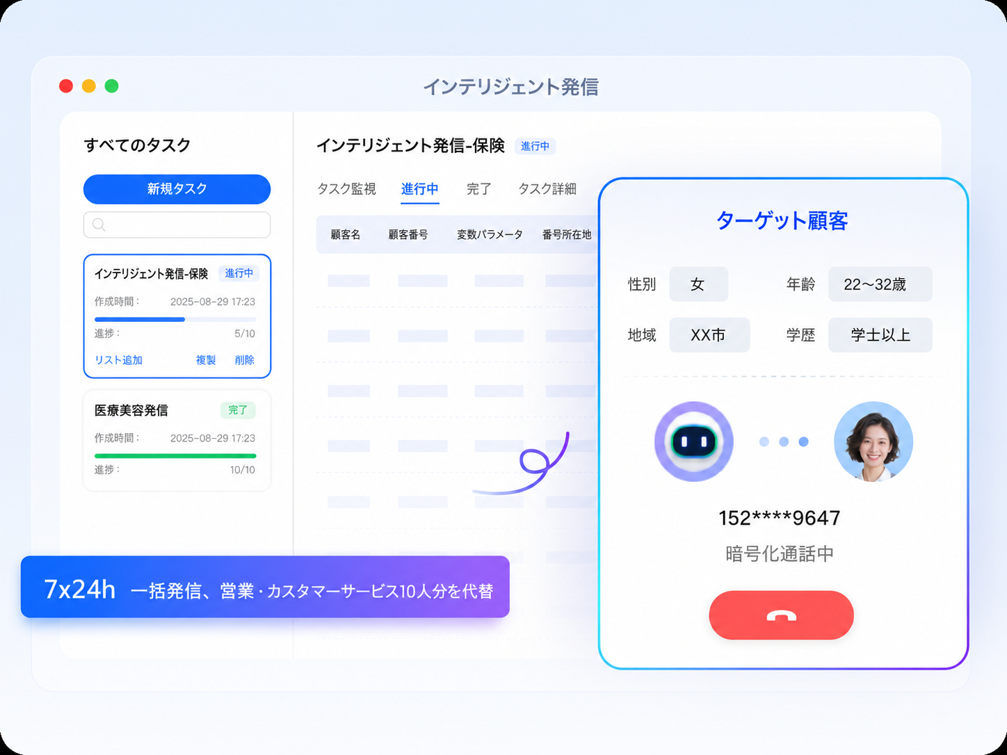 インテリジェントアウトバウンド｜24時間一括架電で業務効率10倍向上