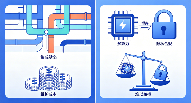 企业痛点:多渠道集成壁垒与算力效能、隐私合规的博弈