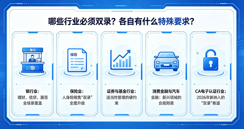哪些行业必须双录?各自有什么特殊要求?