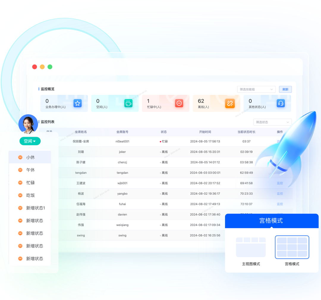 视频业务办理-坐席工作台提供更高效的交互体验工具