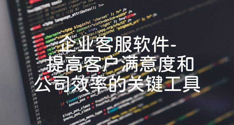 企业客服软件- 提高客户满意度和公司效率的关键工具