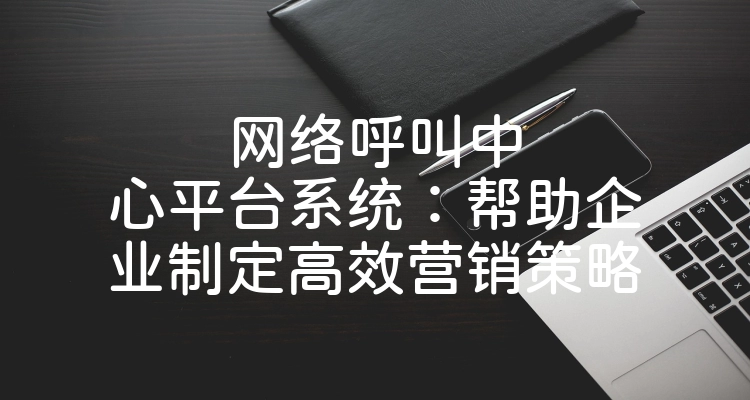 网络呼叫中心平台系统：帮助企业制定高效营销策略